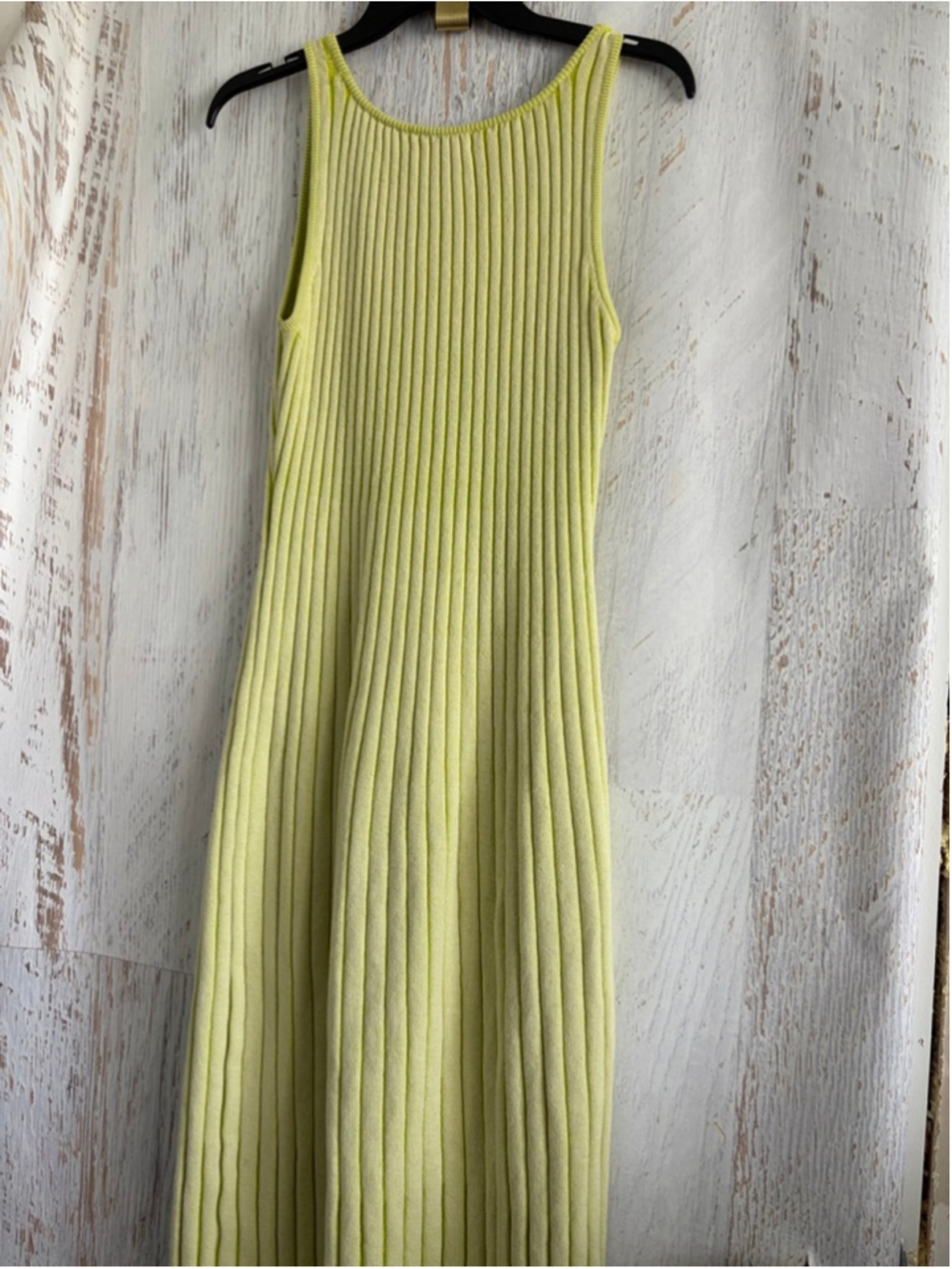 Women's By Together Lime Green Ribbed Knit Midi Dress M - Picture 9 of 11